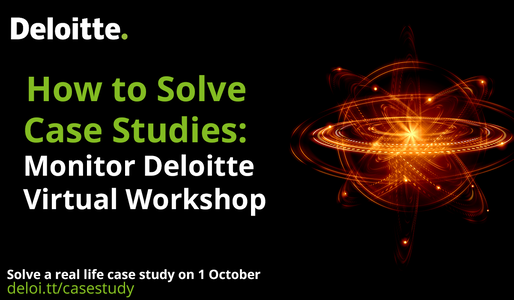 Event Deloitte How to Solve Case studies – Monitor Deloitte Virtual Workshop body