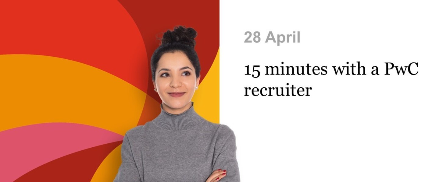 Event PwC 15 minutes with a PwC recruiter header